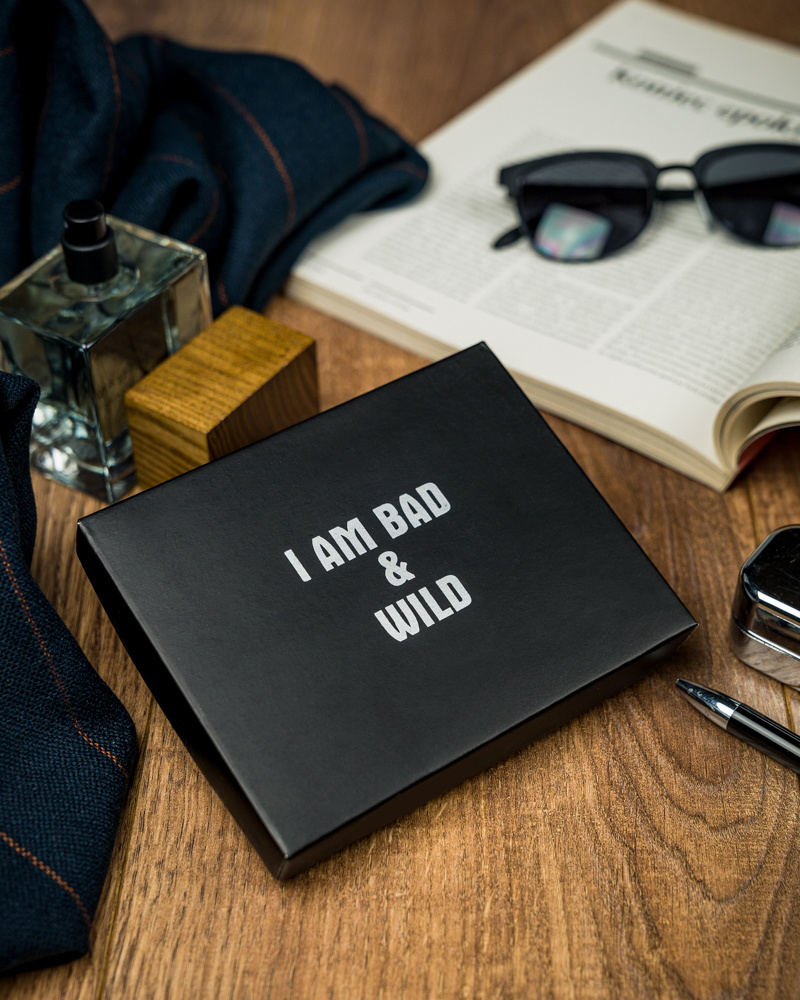 Гаманець чоловічий I AM BAD and WILD N4-HUB BLACK Гаманець чоловічий I AM BAD and WILD N4-HUB BLACK